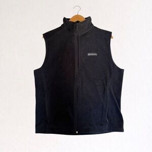 COLUMBIA BLACK FULL ZIP FLEECE VEST
